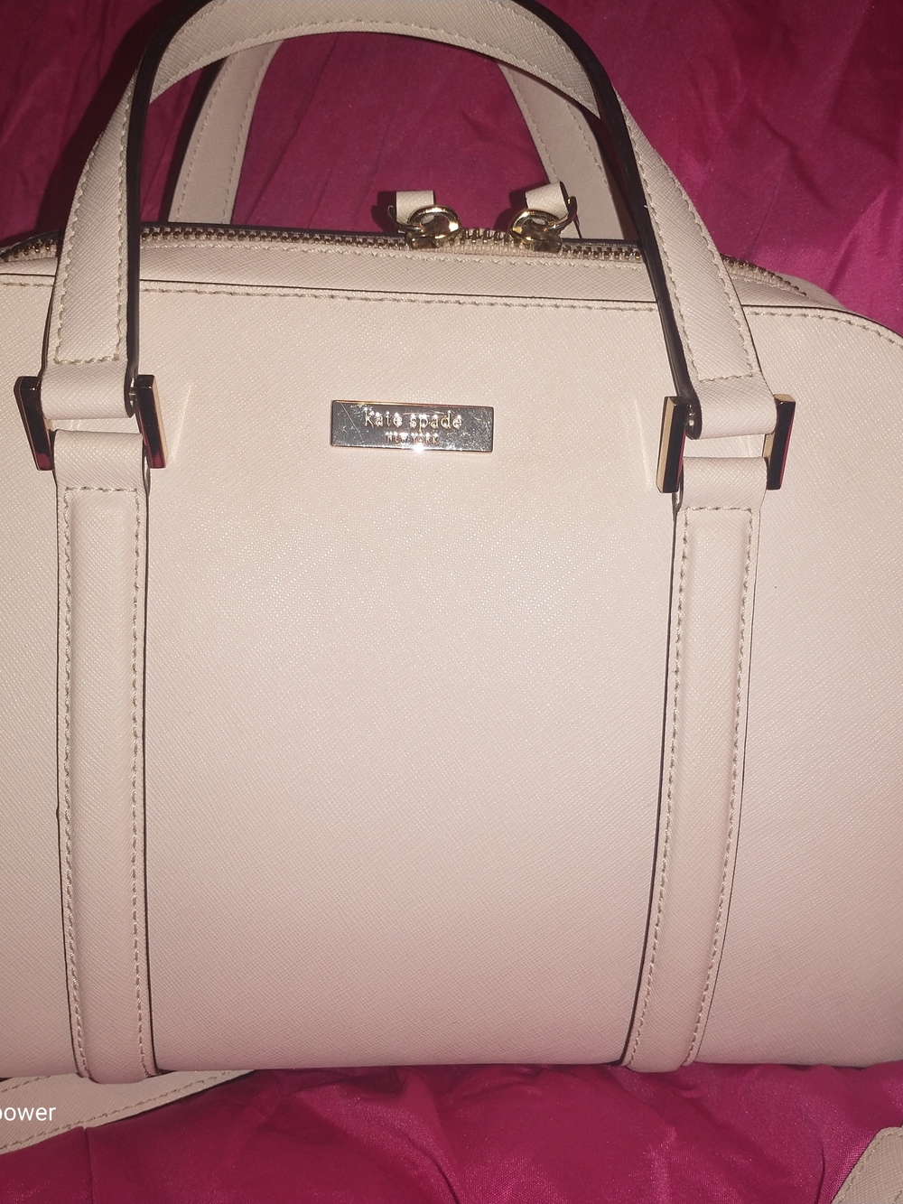 Kate Spade Cream Newbury Lane Medium Loden Saffiano Leather Satchel - Picture 10 of 11